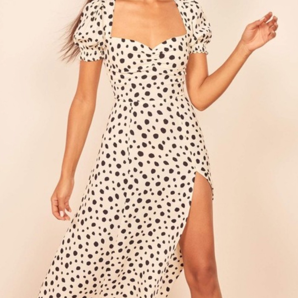 Reformation Lacey Dress in Ink Blot Midi